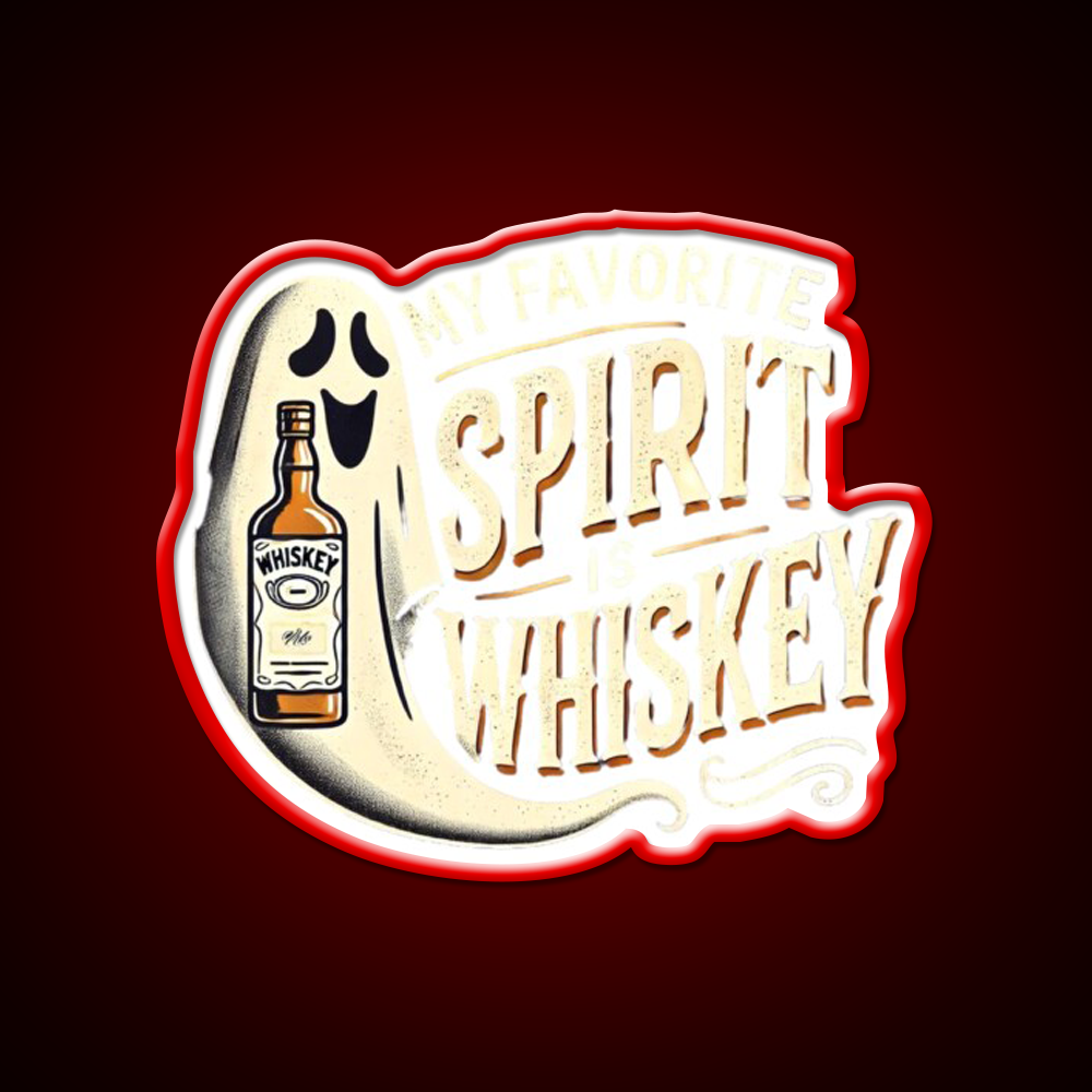 My Favorite Spirit Is Whiskey Drink Bar Led Neon Sign Rgb Color