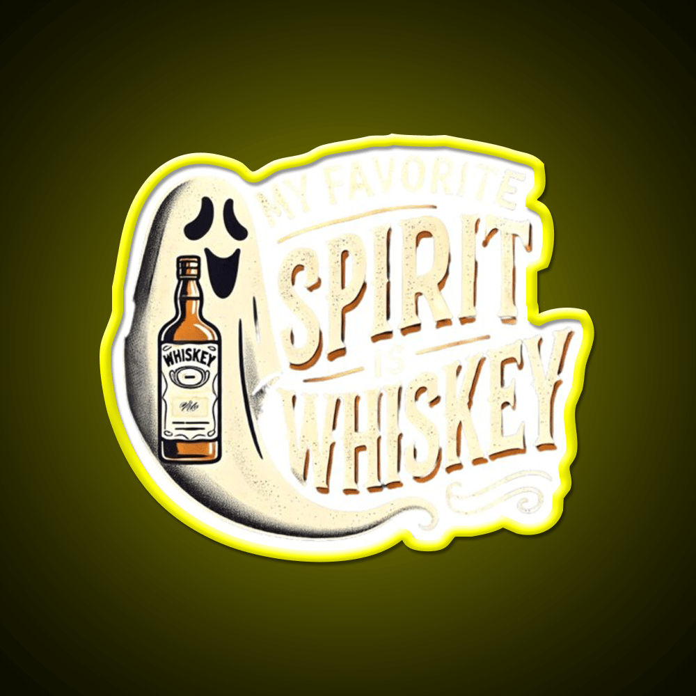 My Favorite Spirit Is Whiskey Drink Bar Led Neon Sign Rgb Color - Shineneon