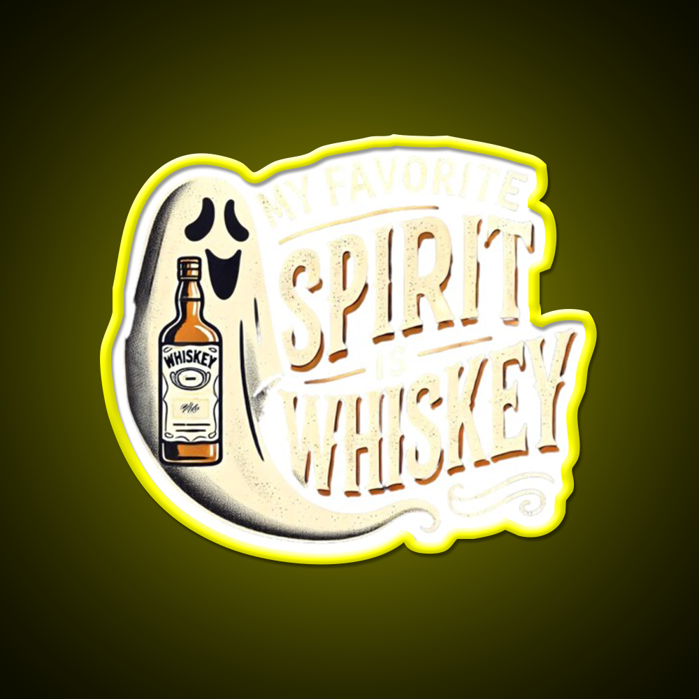 My Favorite Spirit Is Whiskey Drink Bar Led Neon Sign Rgb Color