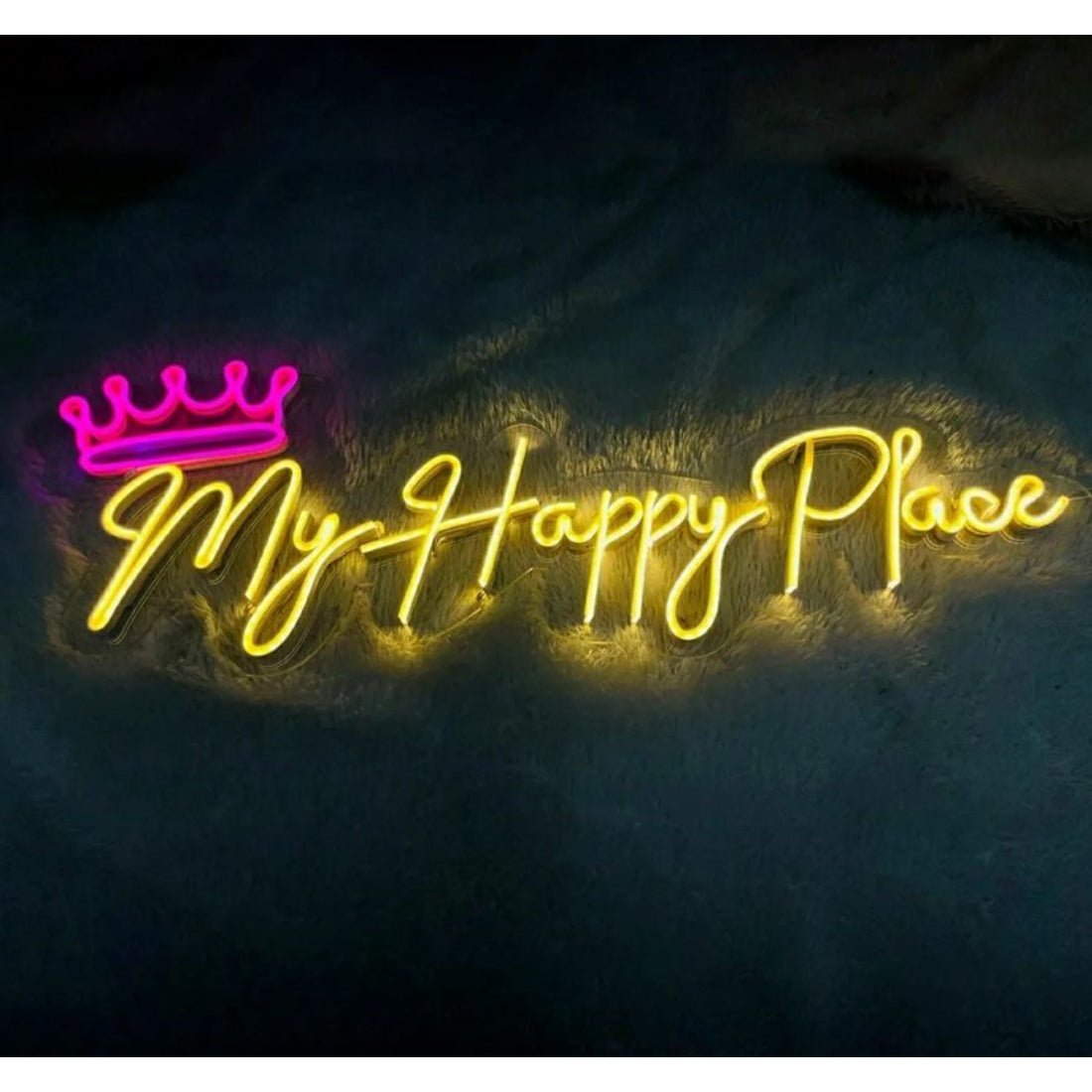 My Happy Place Crown Led Sign Business Neon Sign - Shineneon