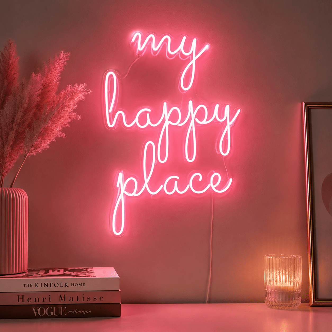 My Happy Place LED Neon Sign Bedroom Wall Art - Shineneon