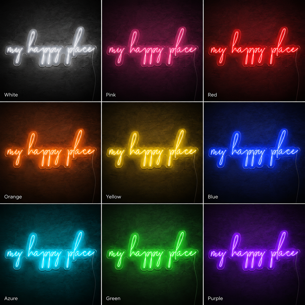My Happy Place Room Decor LED Neon Sign - 06 Day Night Comparison
