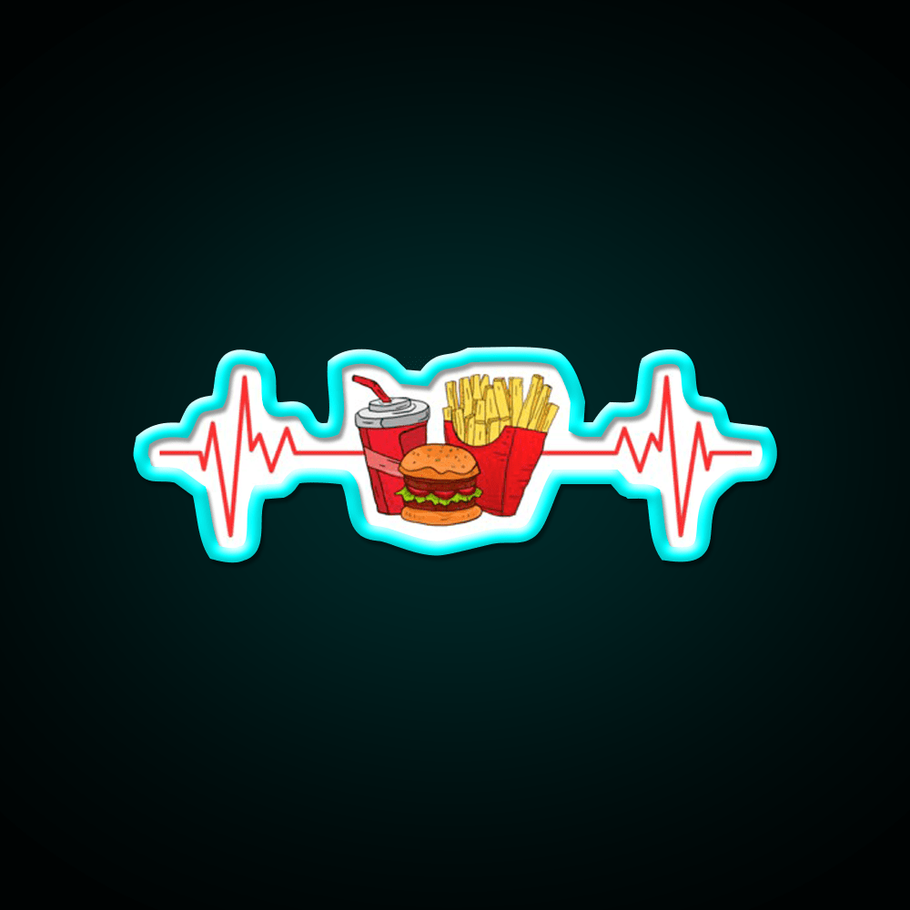 My Heart Beats Fast Food Willow Days Led Neon Sign For Burger Place Rgb Color - Shineneon