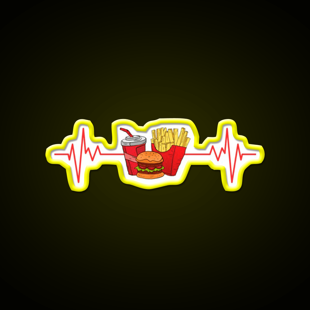 My Heart Beats Fast Food Willow Days Led Neon Sign For Burger Place Rgb Color - Shineneon