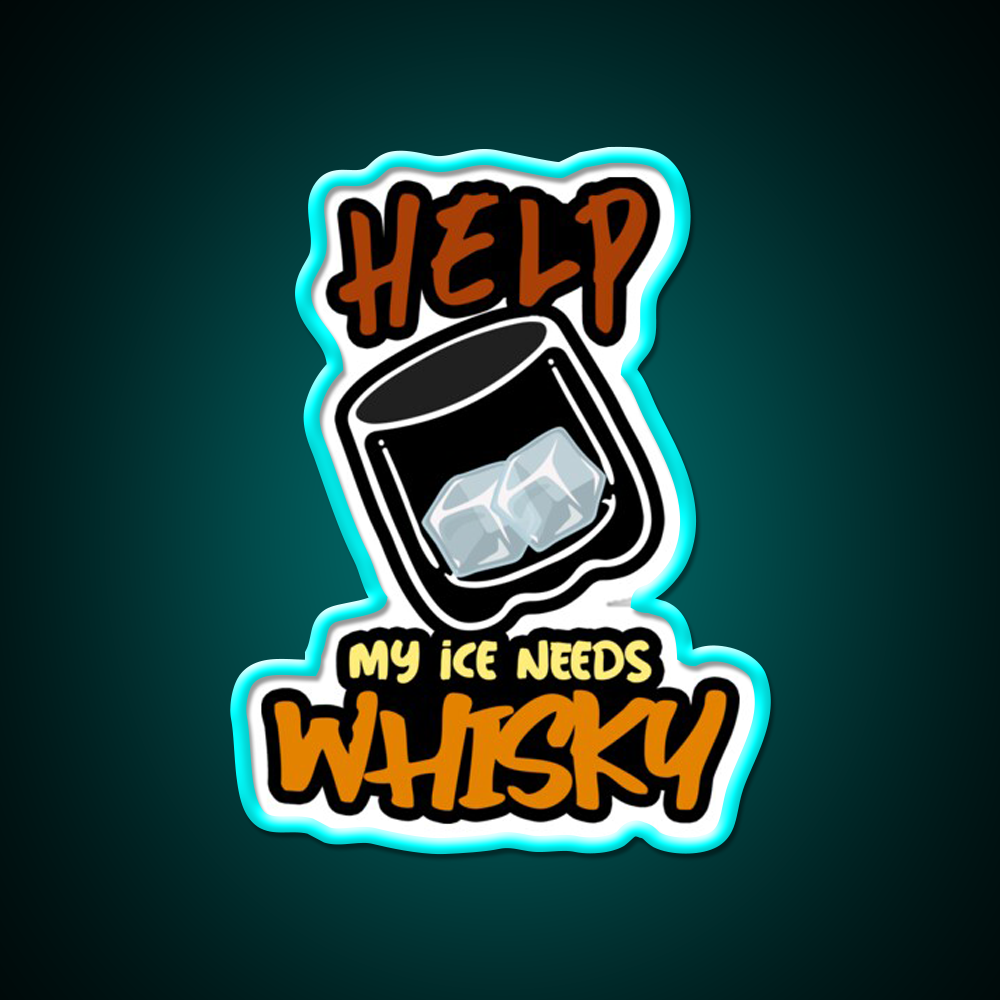 My Ice Needs Whiskey Drink Bar Led Neon Sign Rgb Color