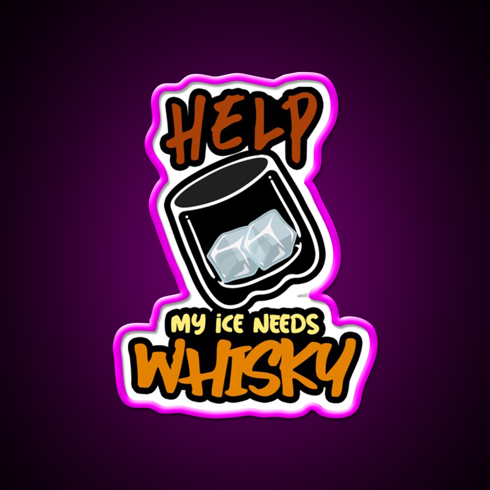 My Ice Needs Whiskey Drink Bar Led Neon Sign Rgb Color