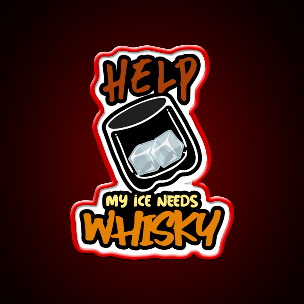 My Ice Needs Whiskey Drink Bar Led Neon Sign Rgb Color - Shineneon