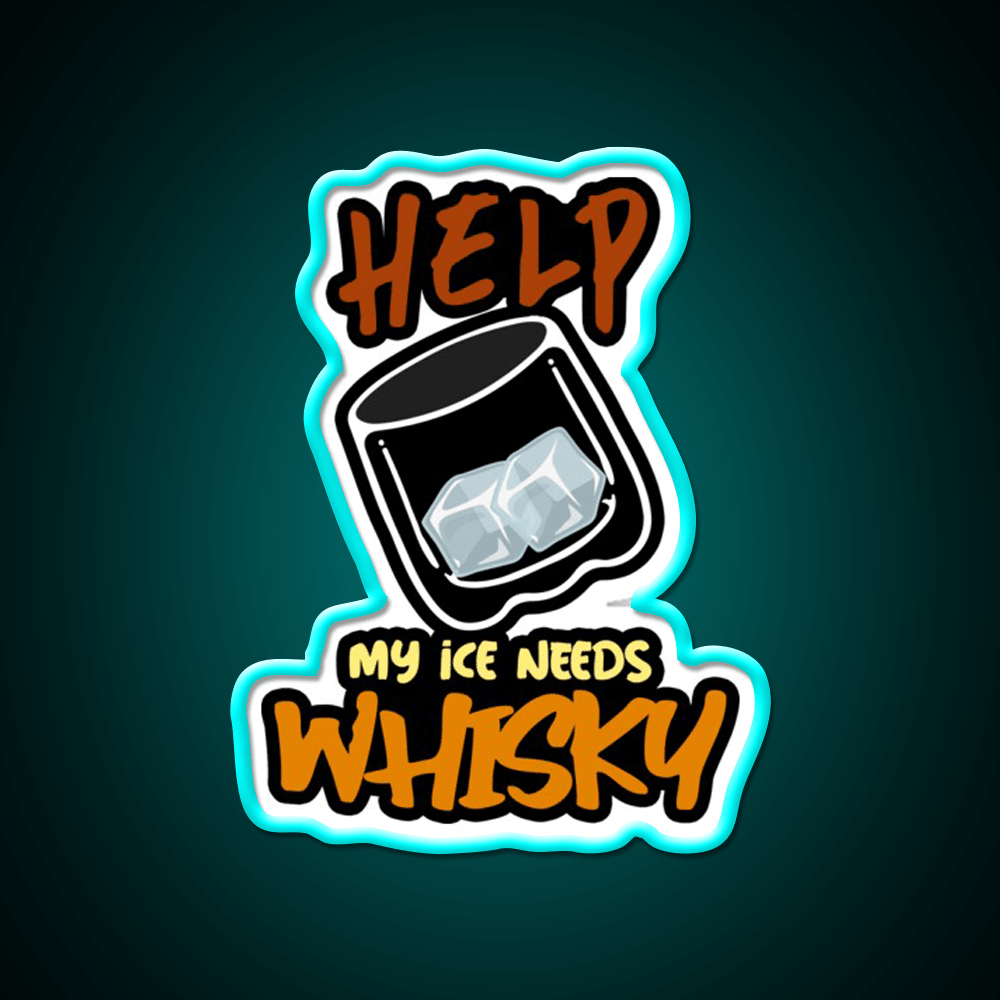 My Ice Needs Whiskey Drink Bar Led Neon Sign Rgb Color - Shineneon