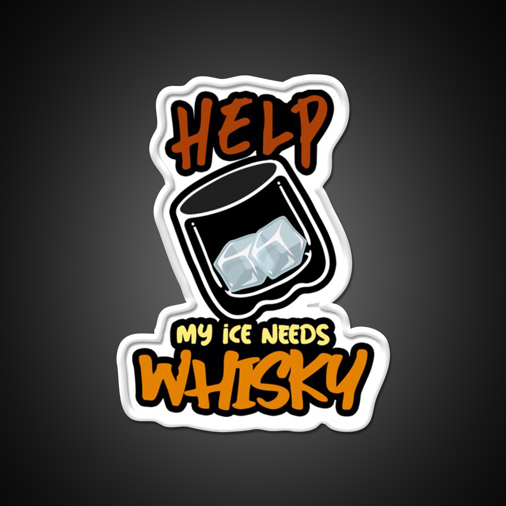 My Ice Needs Whiskey Drink Bar Led Neon Sign Rgb Color