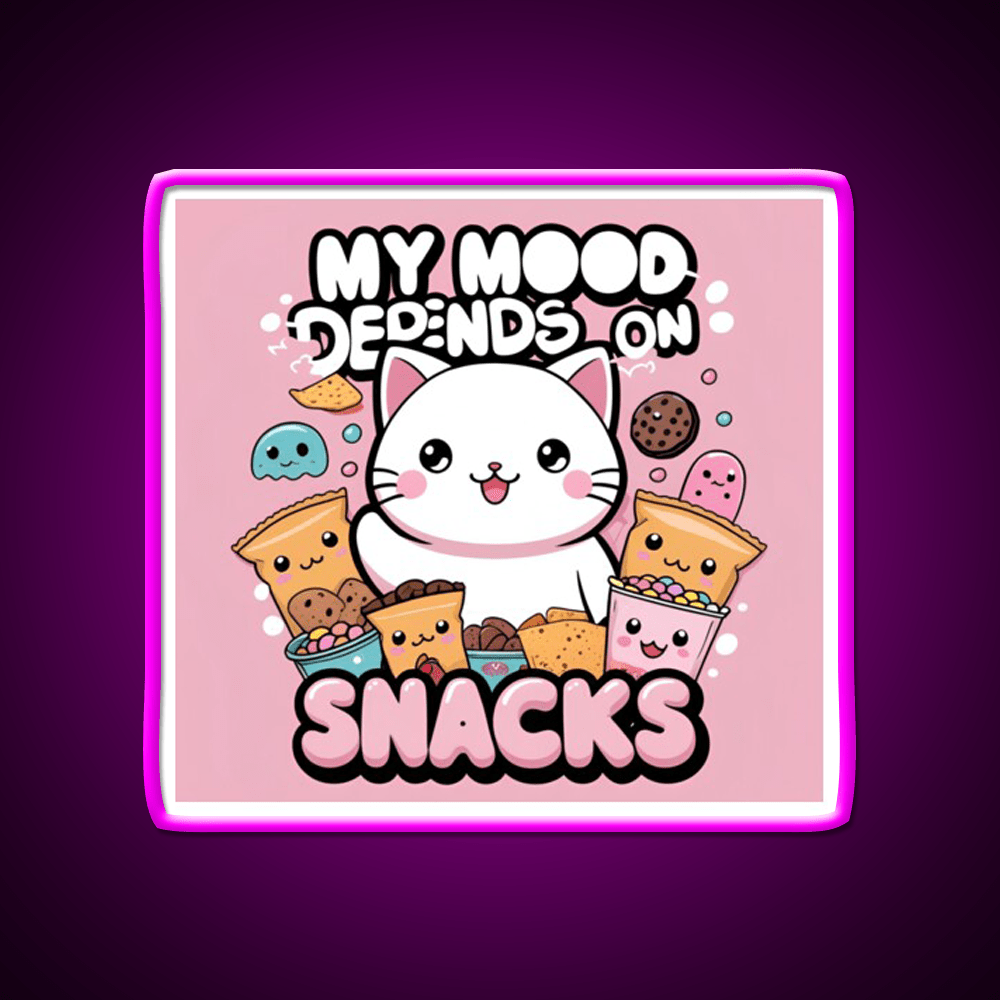 My Mood Depends On Snacks Snack Food Led Neon Sign Rgb Color - Shineneon
