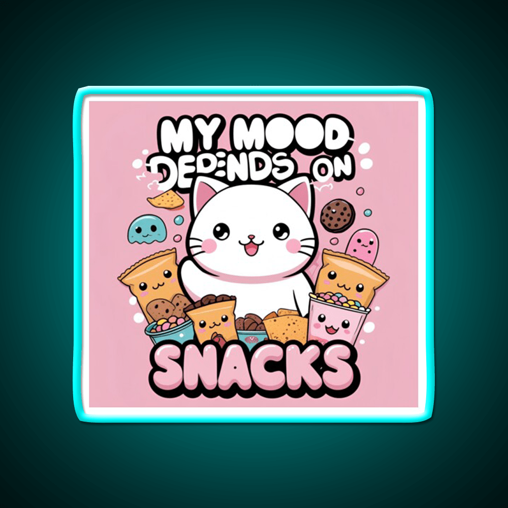 My Mood Depends On Snacks Snack Food Led Neon Sign Rgb Color - Shineneon