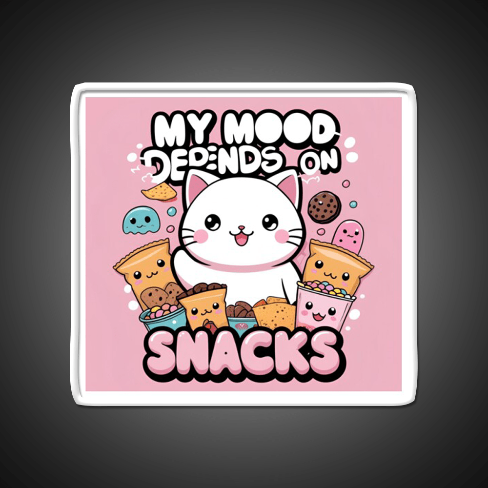 My Mood Depends On Snacks Snack Food Led Neon Sign Rgb Color - Shineneon