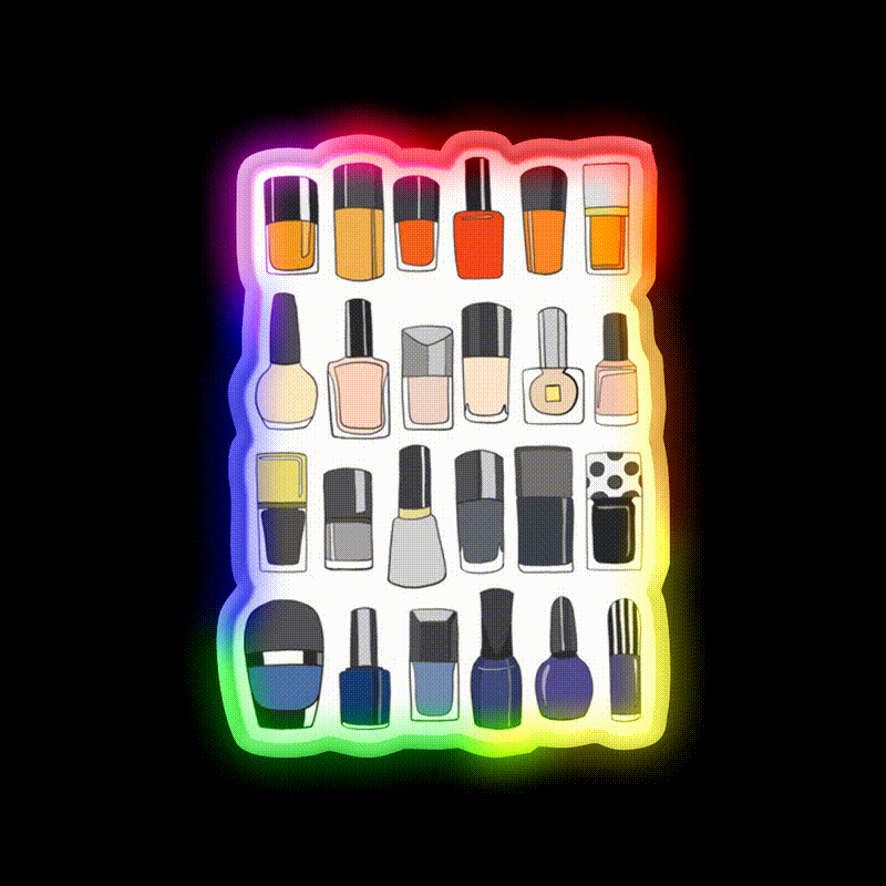 My Nail Polish Collection Nail Salon Led Neon Sign Rgb Color - LED neon sign close-up detail