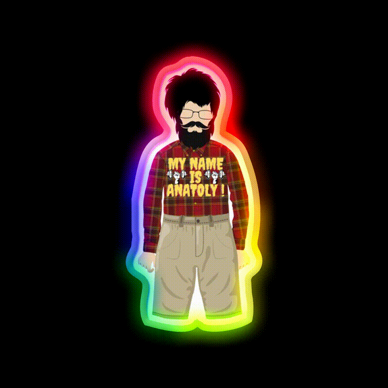 My Name Is Anatoly Strong Men Sign Gym Fitness Led Neon Sign Rgb Color