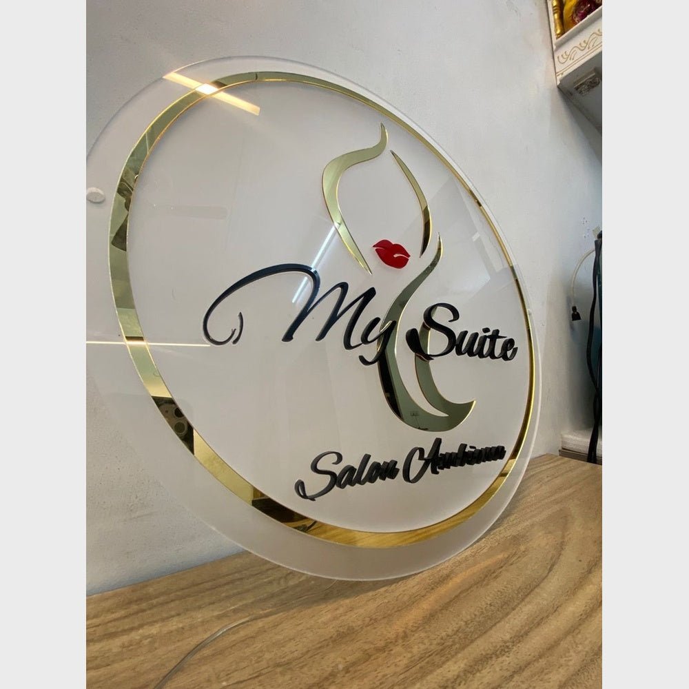 My Suite Salon Aubisson Acrylic Business Logo Sign - Shineneon