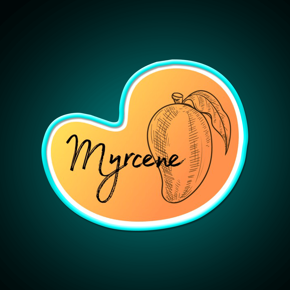 Myrcene Terpene Mango Gradient Black Green Leaf Led Neon Sign Rgb Color - Shineneon