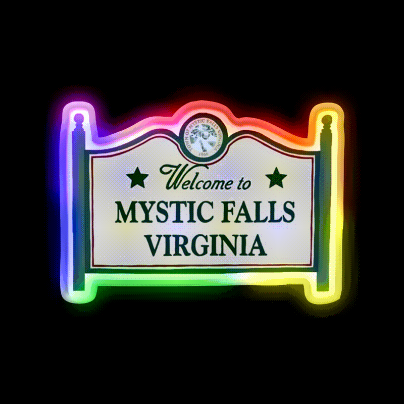 Mystic Falls Welcome Sign Welcome Led Neon Sign Open Sign Rgb Color - LED neon sign close-up detail