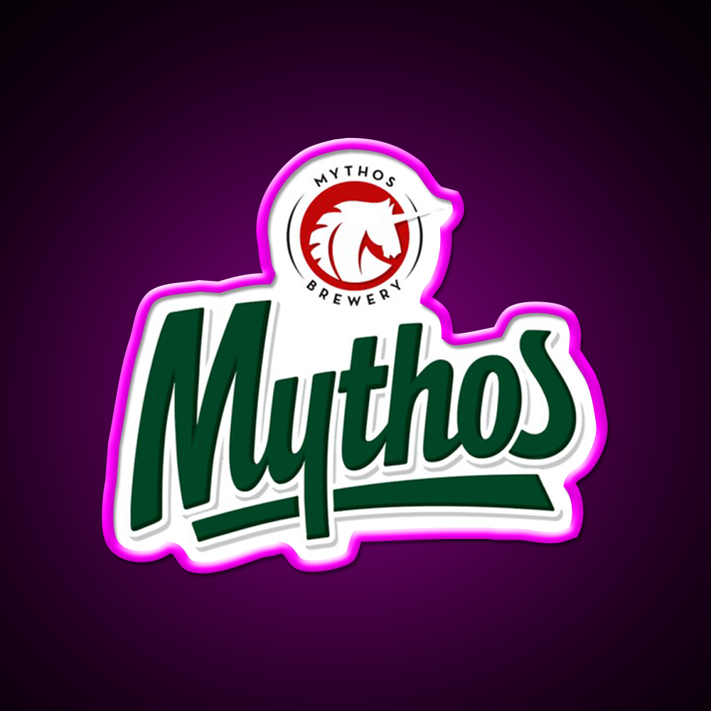 Mythos Beer Essential Classic Beer Bar Decor Led Neon Sign Rgb Color - Neon sign mounted on wall in room