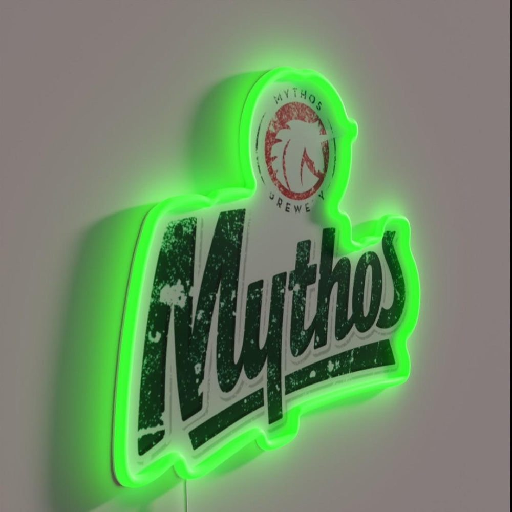 Mythos Brewery Greece Rgb Led Neon Sign - LED neon sign close-up detail
