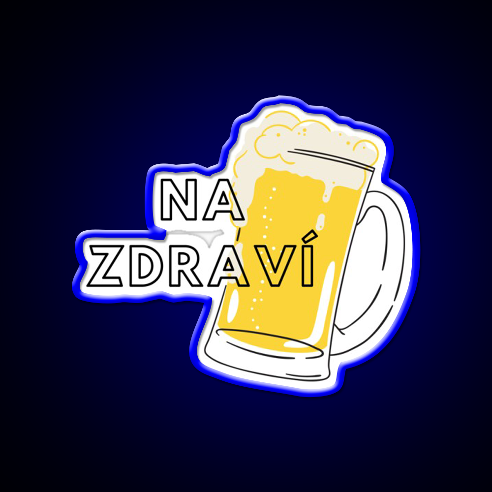 Na Zdrav铆 Cheers Prague Czechia Beer Bar Decor Led Neon Sign Rgb Color - Size and dimension reference