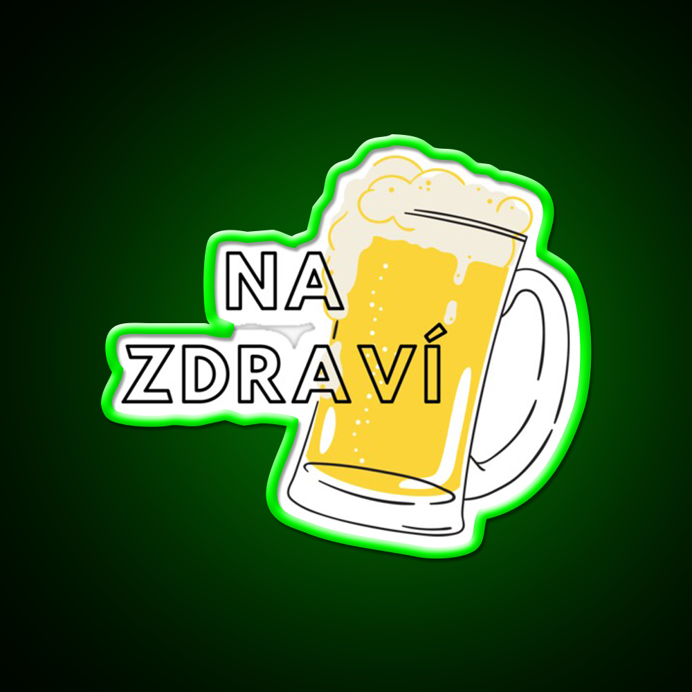 Na Zdrav铆 Cheers Prague Czechia Beer Bar Decor Led Neon Sign Rgb Color - LED neon sign view 7