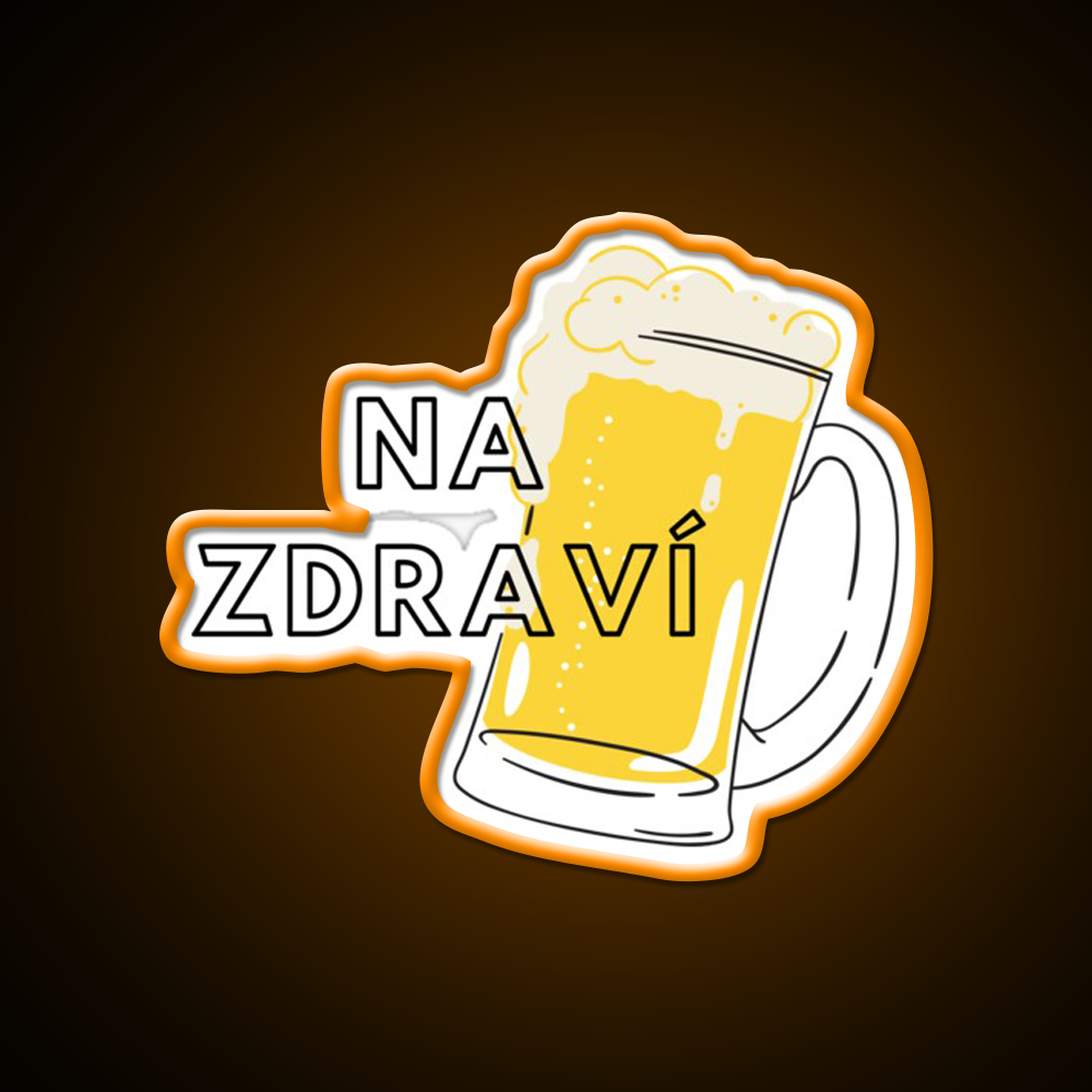 Na Zdrav铆 Cheers Prague Czechia Beer Bar Decor Led Neon Sign Rgb Color - LED neon sign view 5
