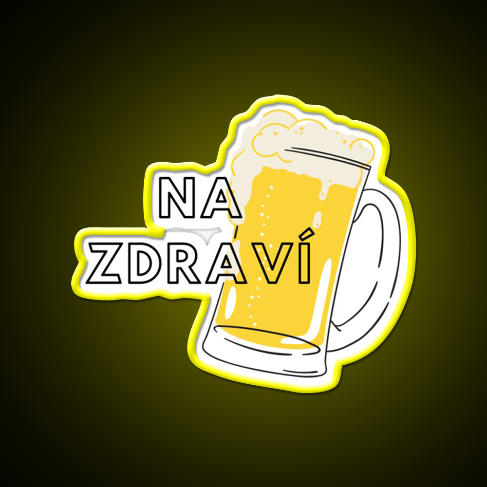 Na Zdrav铆 Cheers Prague Czechia Beer Bar Decor Led Neon Sign Rgb Color - LED neon sign view 6