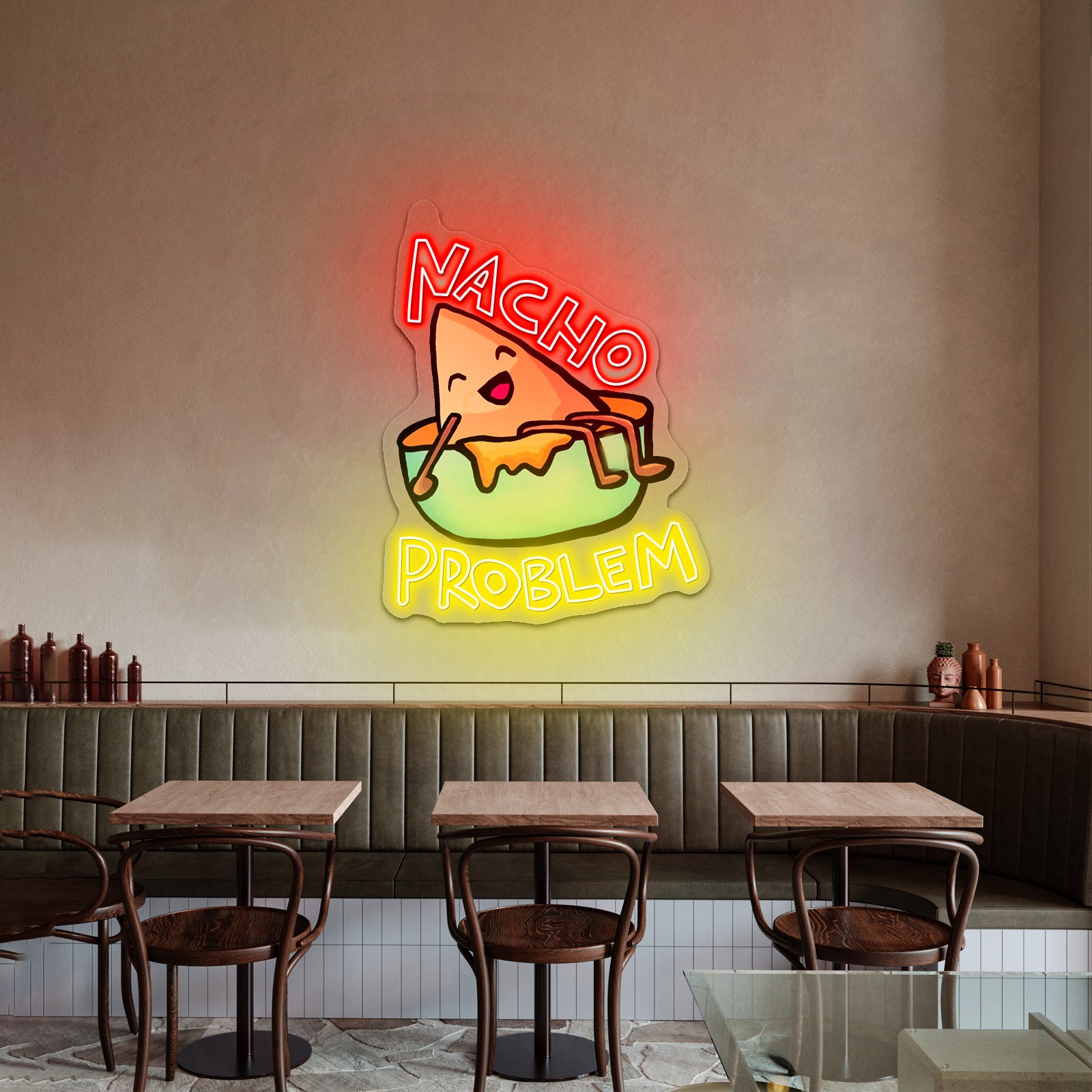 Nacho Problem Food Pun Artwork Gaming Neon Signs