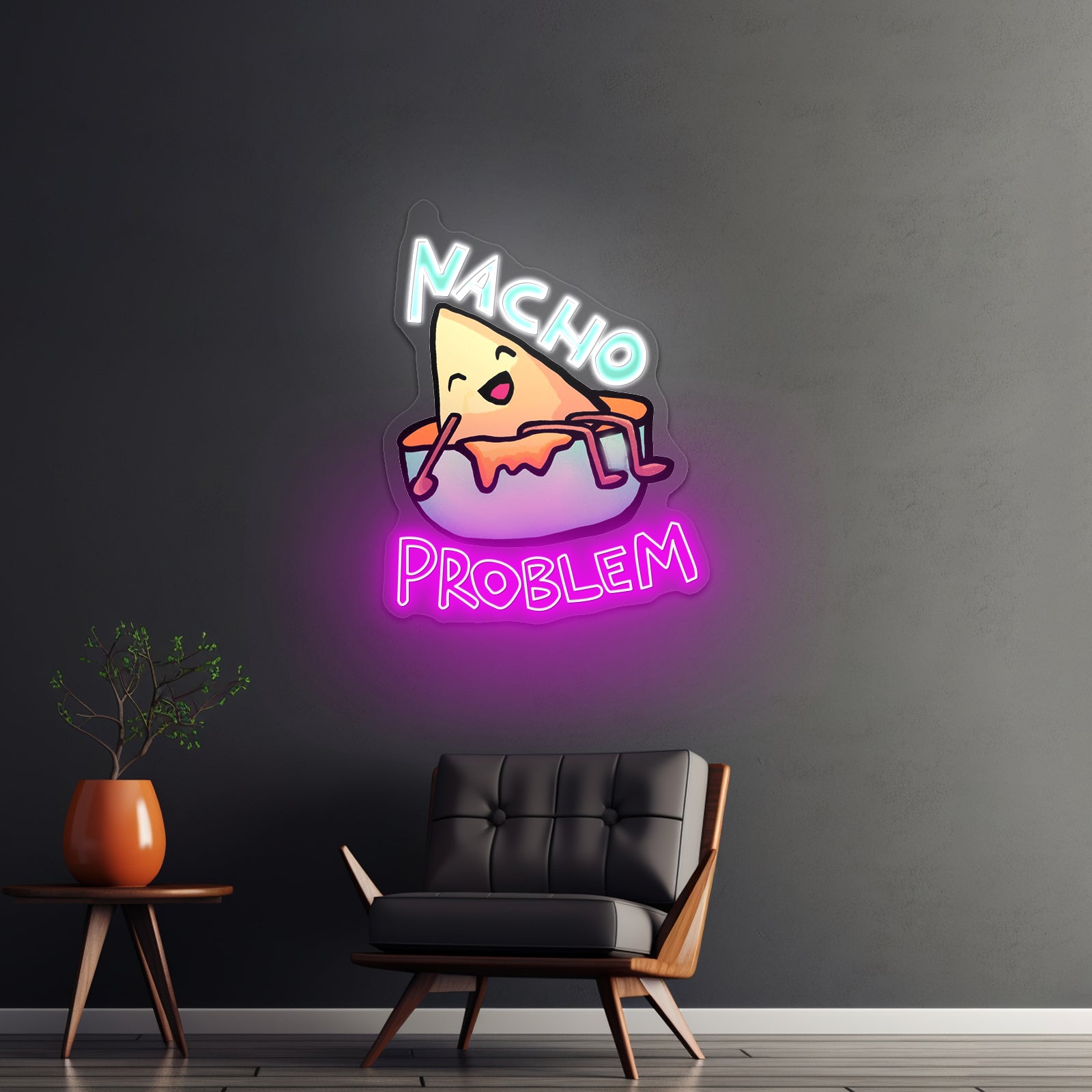 Nacho Problem Food Pun Artwork Gaming Neon Signs