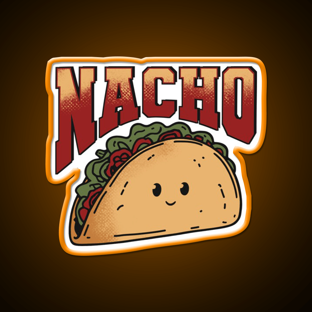 Nacho Retro Cartoon Taco Led Neon Sign Mexican Food Sign Rgb Color - Shineneon