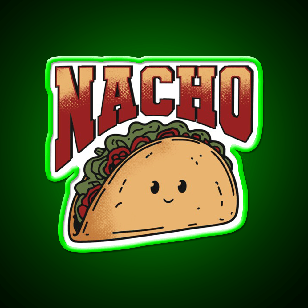 Nacho Retro Cartoon Taco Led Neon Sign Mexican Food Sign Rgb Color - Shineneon