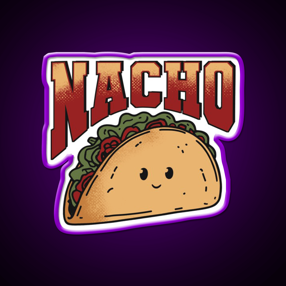Nacho Retro Cartoon Taco Led Neon Sign Mexican Food Sign Rgb Color - Shineneon