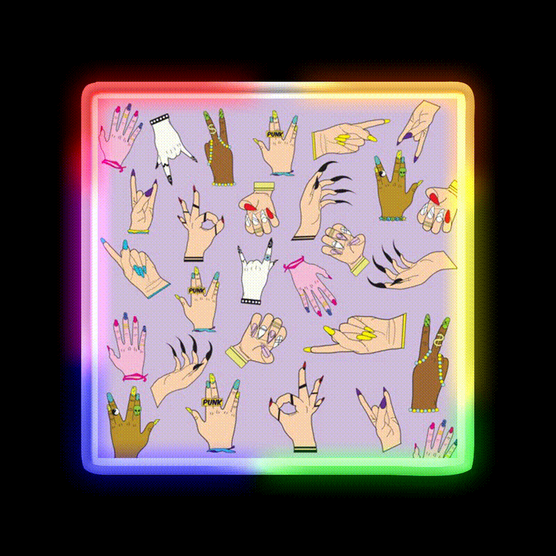 Nail Art Illuminati Nail Salon Led Neon Sign Rgb Color - LED neon sign close-up detail
