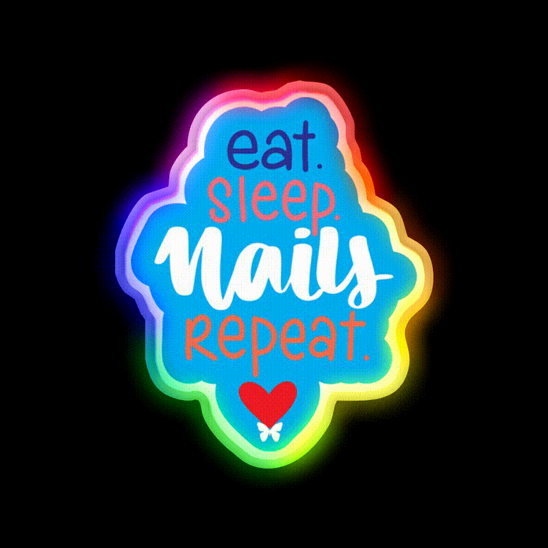 Nail Art Lifestyle Inspiration Nail Salon Led Neon Sign Rgb Color - LED neon sign close-up detail