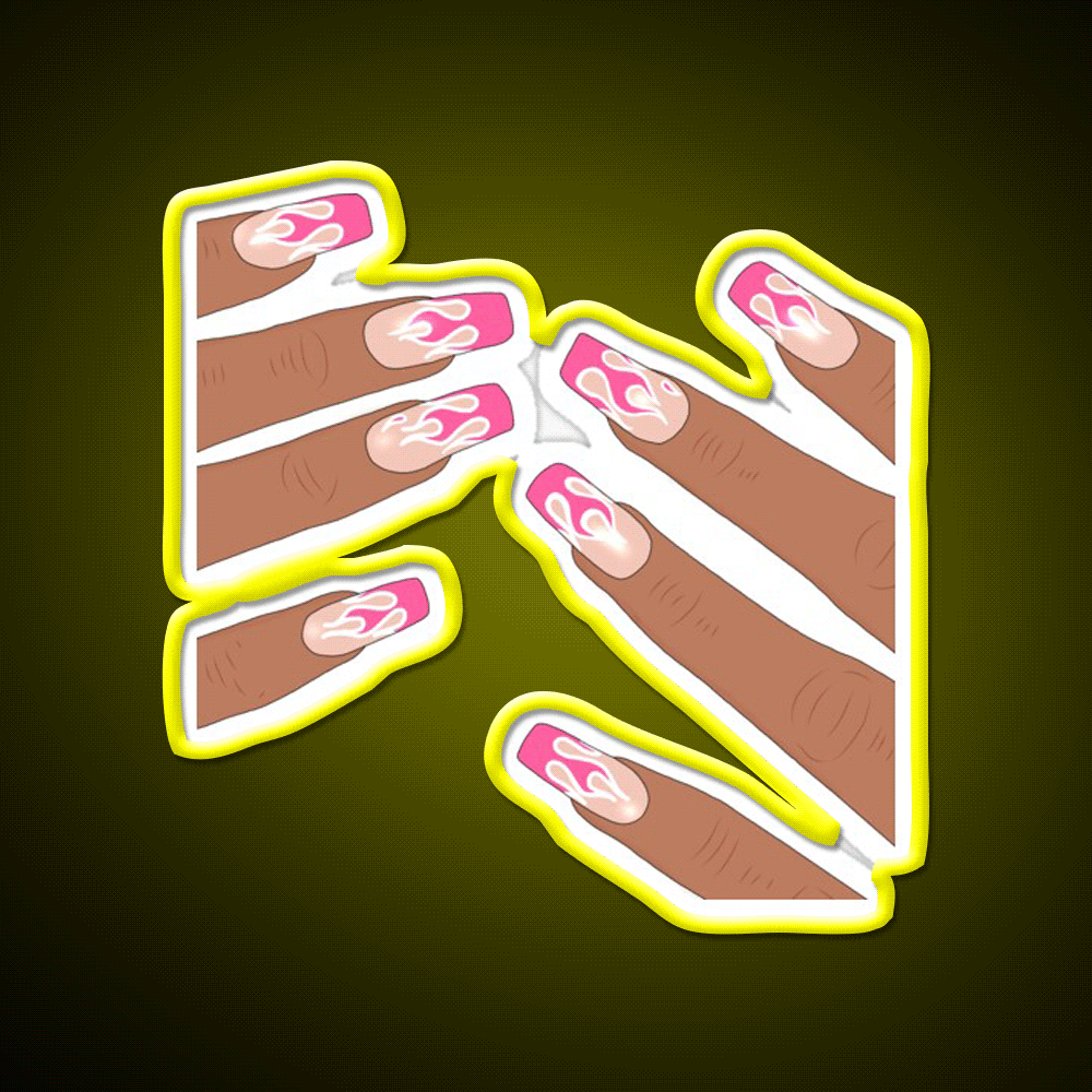 Nail Art Nail Salon Led Neon Sign For Nail Shop Rgb Color - Custom LED neon sign front view