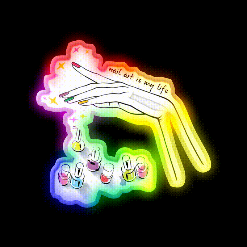 Nail Art Nail Salon Led Neon Sign For Tech Room Rgb Color - LED neon sign close-up detail