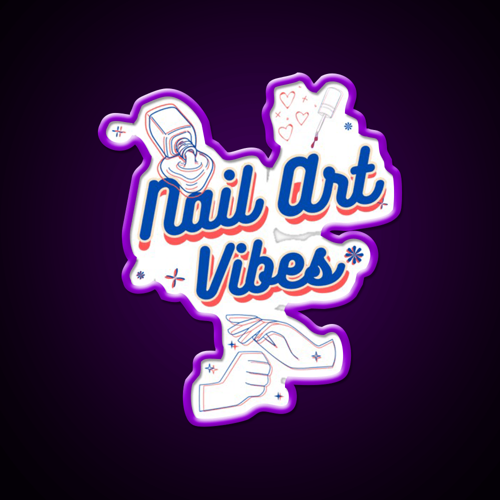 Nail Art Vibes Nail Salon Led Neon Sign Rgb Color - Shineneon