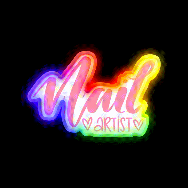 Nail Artists Nail Salon Led Neon Sign Rgb Color - LED neon sign close-up detail