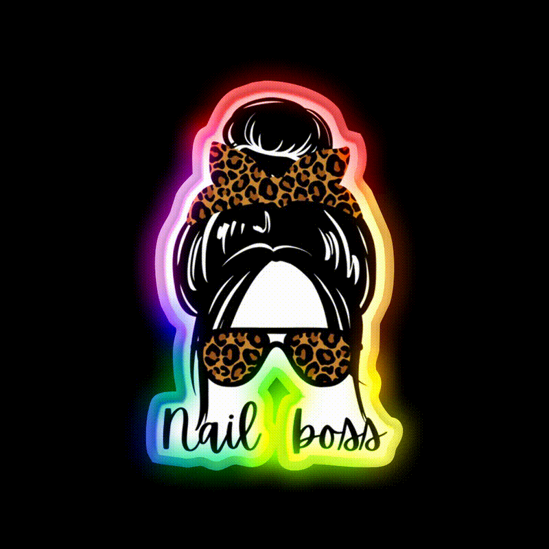 Nail Boss Manicure Ladys Nail Salon Led Neon Sign Rgb Color - LED neon sign close-up detail