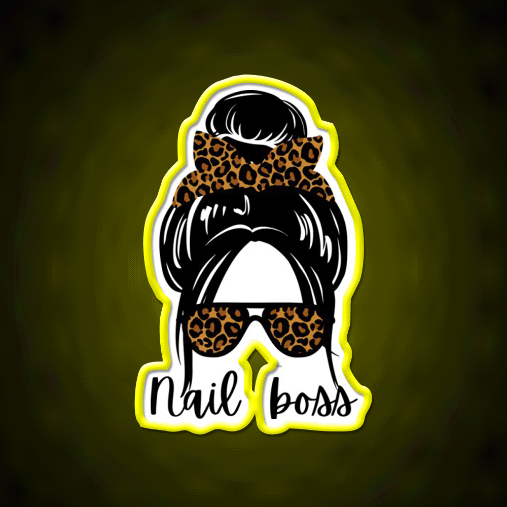 Nail Boss Manicure Ladys Nail Salon Led Neon Sign Rgb Color - Custom LED neon sign front view