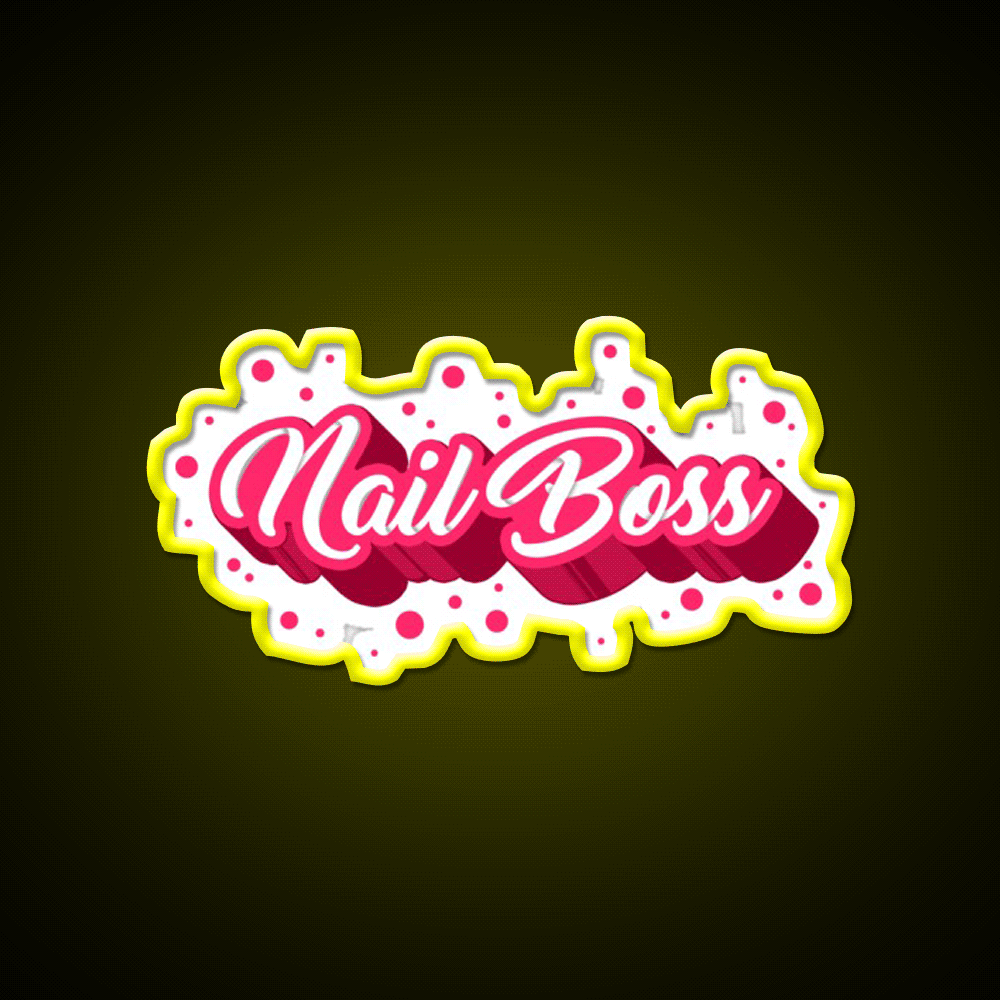 Nail Boss Nail Salon Led Neon Sign For Beauty Salon Rgb Color - Custom LED neon sign front view
