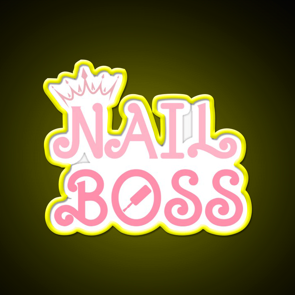 Nail Boss Nail Technician Nail Salon Led Neon Sign Rgb Color - Custom LED neon sign front view
