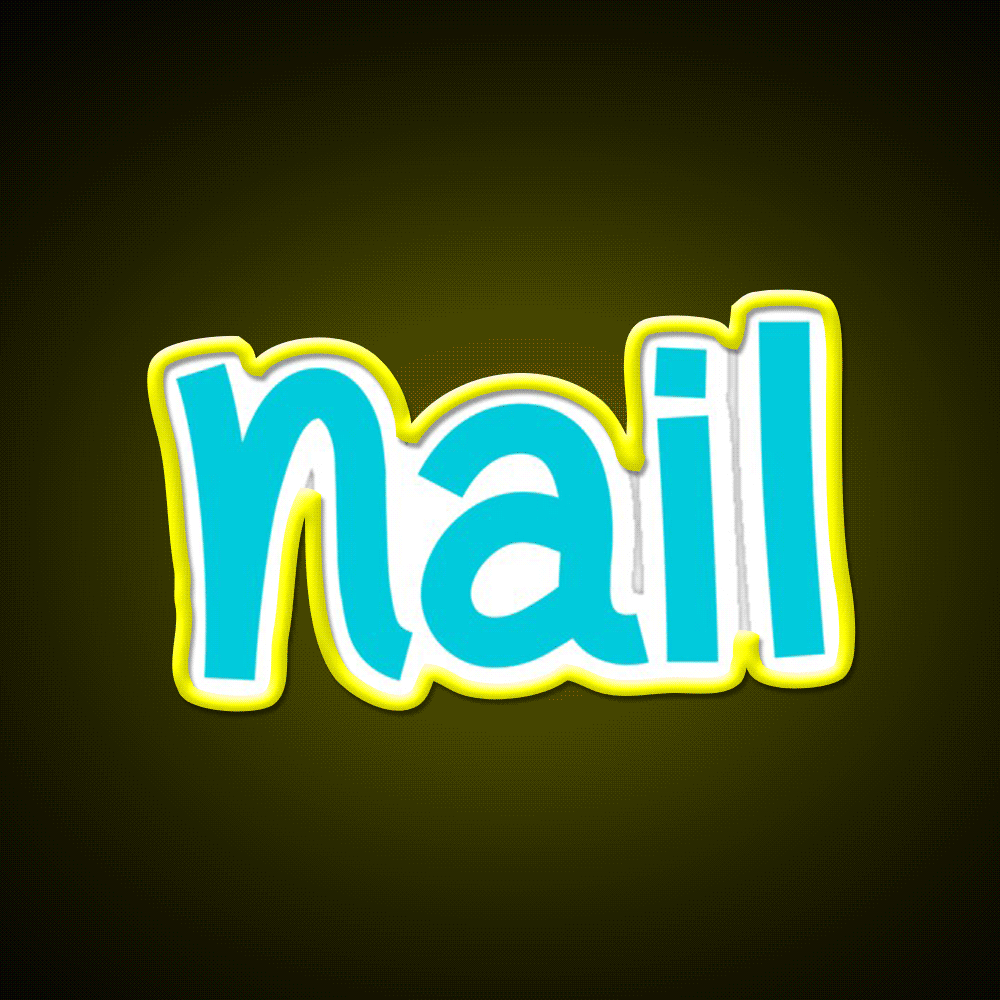 Nail Funny Cool Best Color Art Nail Salon Led Neon Sign Rgb Color - Custom LED neon sign front view