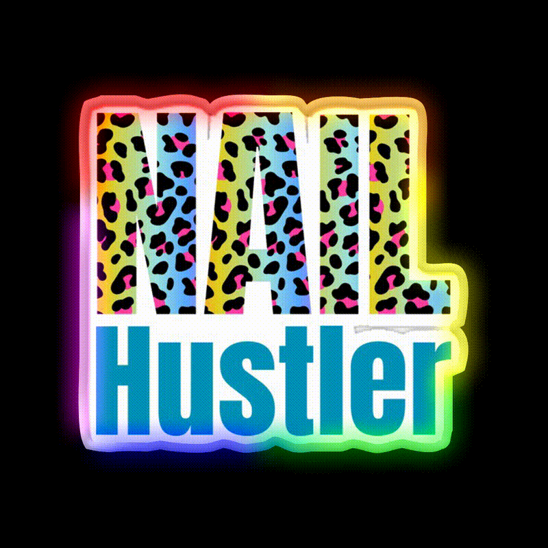 Nail Hustler Boss Polish Beauticians Salon Nail Salon Led Neon Sign Rgb Color - LED neon sign close-up detail
