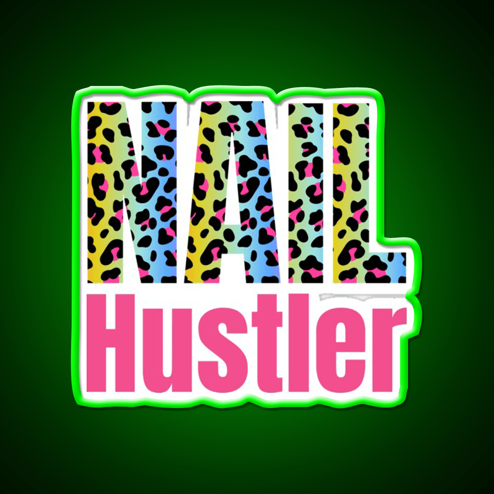 Nail Hustler Boss Polish Nail Salon Led Neon Sign For Tech Room Rgb Color - Shineneon