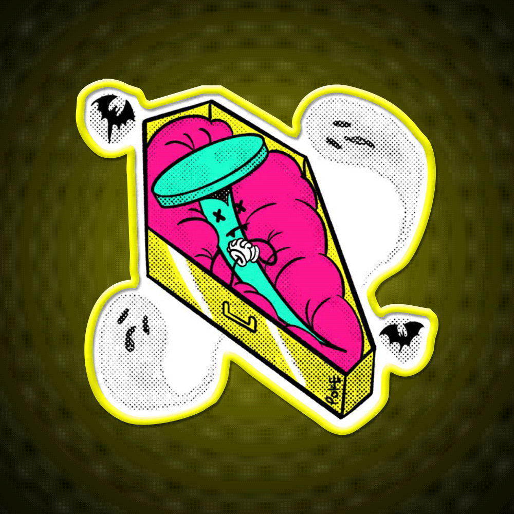 Nail In A Coffin Nail Salon Led Neon Sign Rgb Color - Custom LED neon sign front view