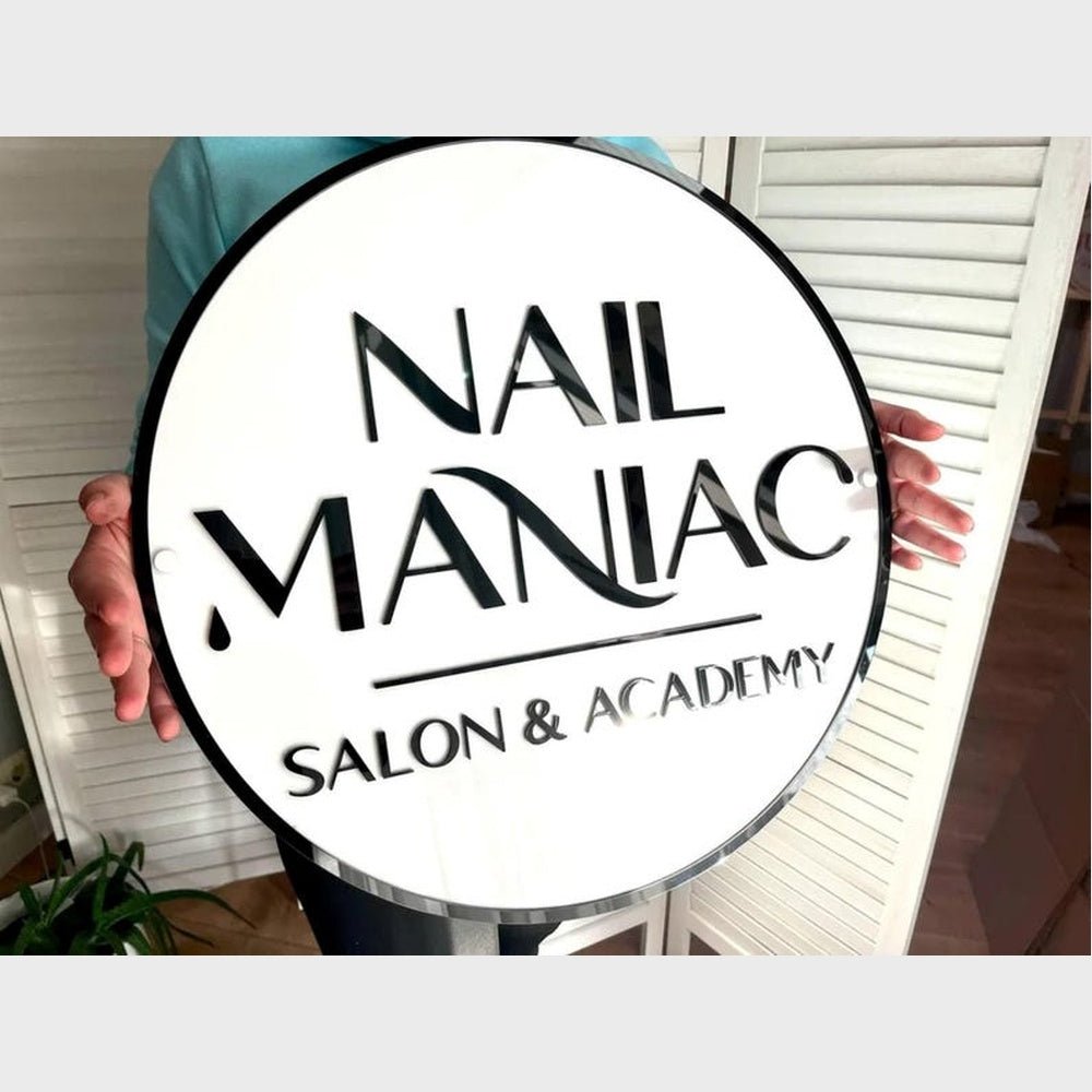 Nail Maniac Salon Academy Acrylic Business Logo Sign - Shineneon
