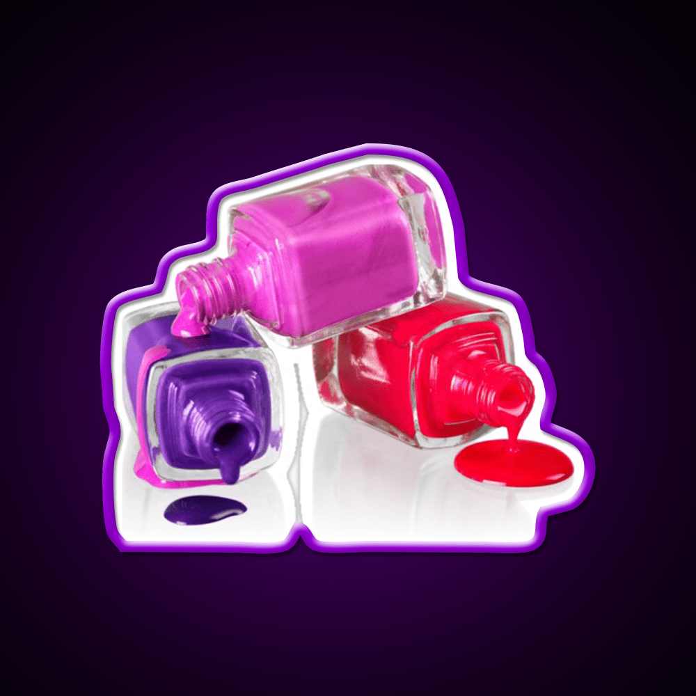 Nail Polish Bottles Decor For Salon Home Nail Salon Led Neon Sign Rgb Color - Shineneon
