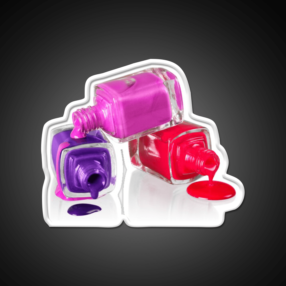 Nail Polish Bottles Decor For Salon Home Nail Salon Led Neon Sign Rgb Color - Shineneon