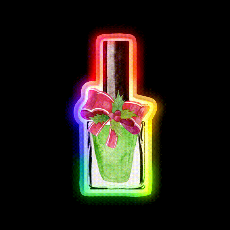 Nail Polish Christmas Design Nail Salon Led Neon Sign Rgb Color - LED neon sign close-up detail